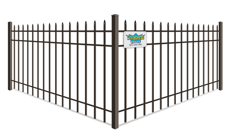 Aluminum fence - Pressed Point 3-Rail 48 inch  tall style