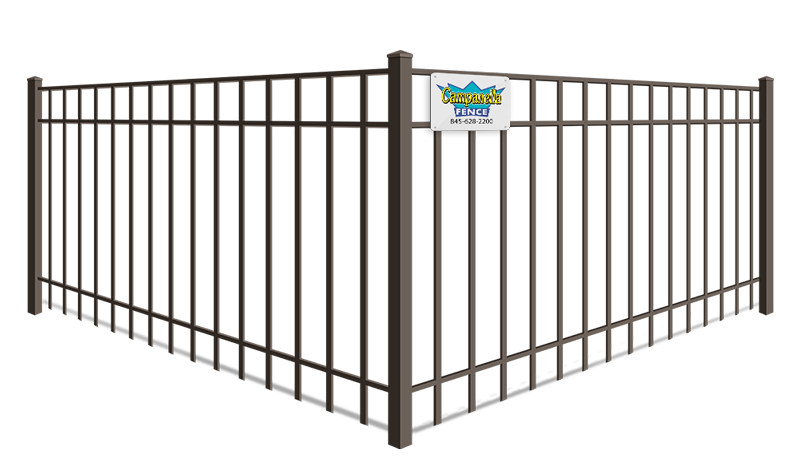 Aluminum fence - Smooth Top 3-Rail 48 inch or 60 inch tall style