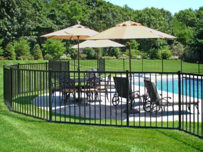 Aluminum fence - 2-Rail Pool Fence  48 inch tall style