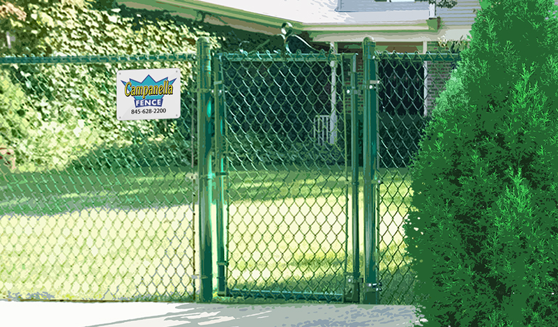 Chain Link fence - green chain link