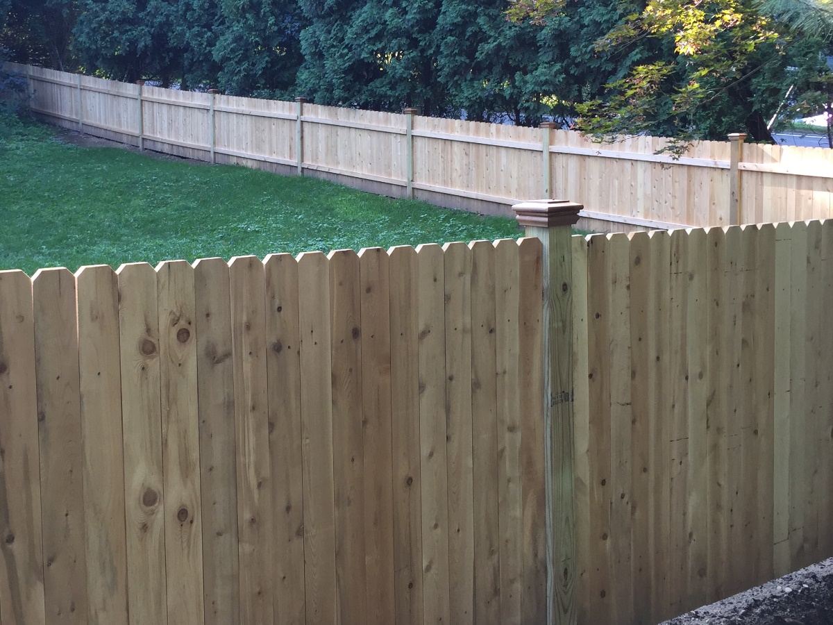 wood fence - Cedar Solid Board style