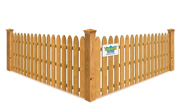 wood fence - White Cedar Spaced Picket style