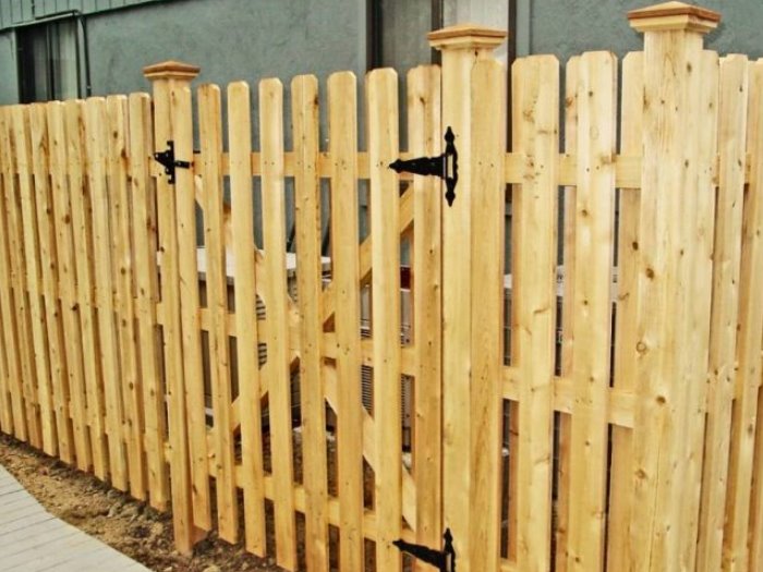 wood fence - Cedar Board on Board style