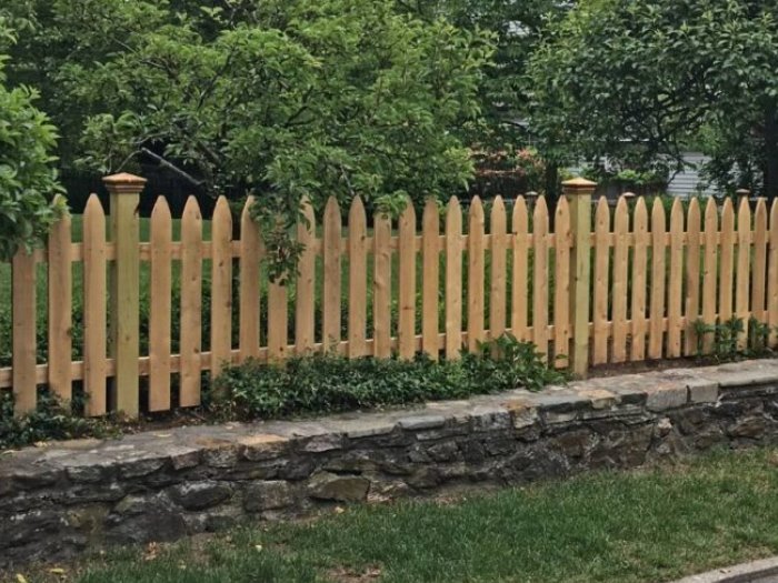 wood fence - Cedar Spaced Picket style