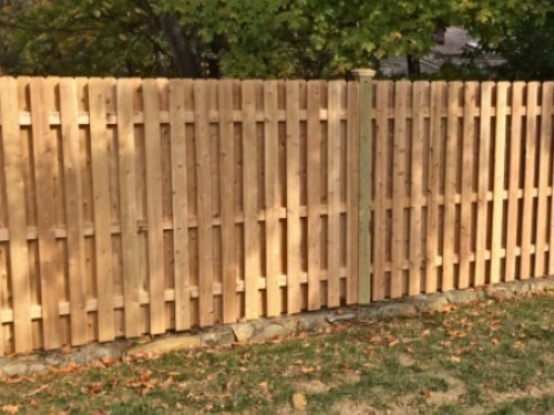 wood fence - Cedar Board on Board style