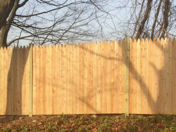 wood fence - Solid Cedar Board style