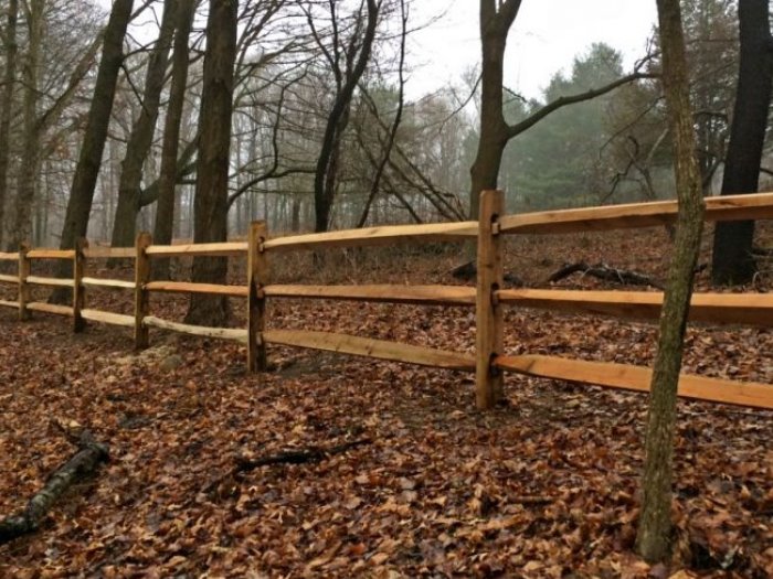 wood fence - Locust Split Rail style