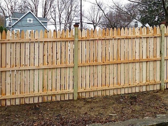 wood fence - Reduced Spaced Picket style