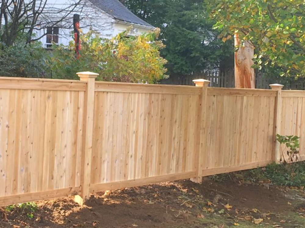 Bedford Corners NY cap and trim style wood fence