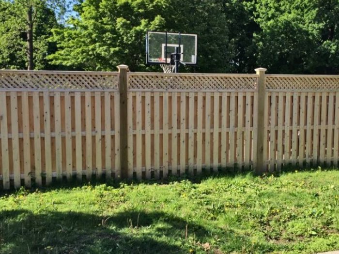 Ridgefield CT Shadowbox style wood fence